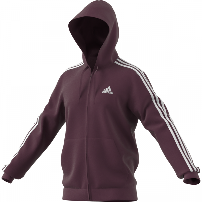 Chaqueta con capucha Essentials Fleece 3 bandas victory crimson white