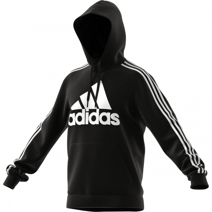 arrebatar Descriptivo de Sudadera con capucha Essentials Fleece Logo 3 bandas black/white